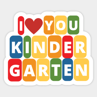 I Love You Kindergarten Back To Shcool Edition Sticker